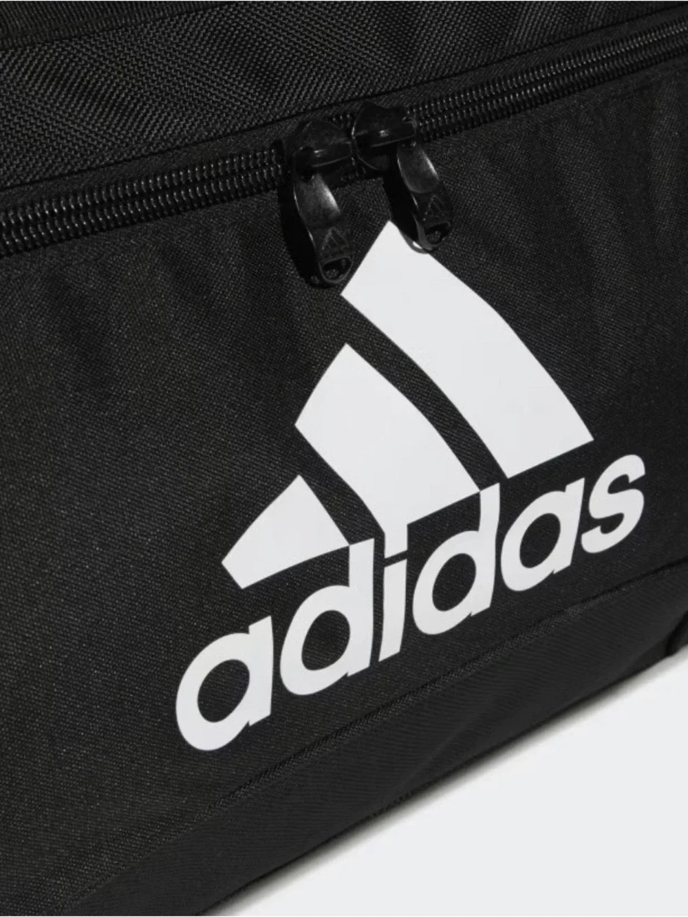 adidas Black Duffel with White Logo